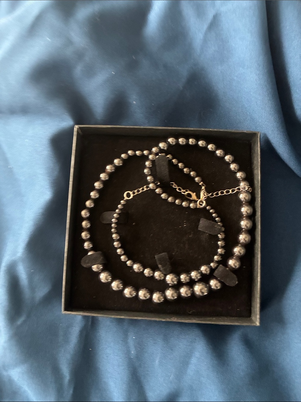 Timeless Silver Bead Necklace and Bracelet Set